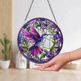 Hummingbirds and Wild Flowers Suncatcher Hummingbird Lovers Window Hanging Hummingbird Suncatcher Hummingbird Gifts